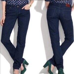 Madewell NWT Rail Straight Jeans 27x30 Dark Wash